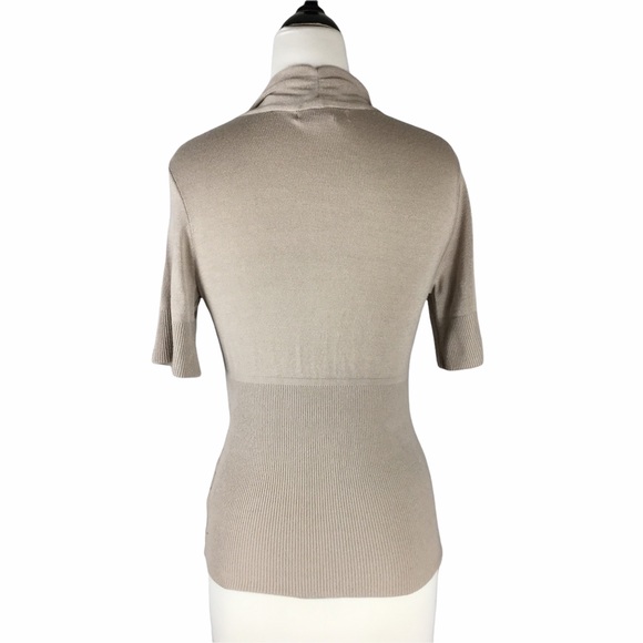 Covington petite small tan short-sleeved sweater - Picture 2 of 4